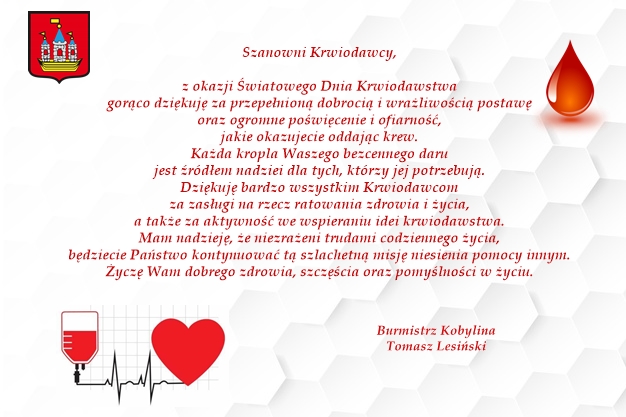 życzenia dla krwiodawców