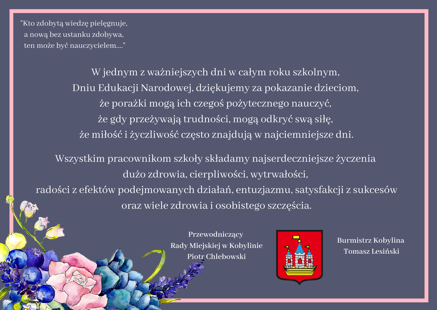 Życzenia z okazji Dnia Edukacji Narodowej
