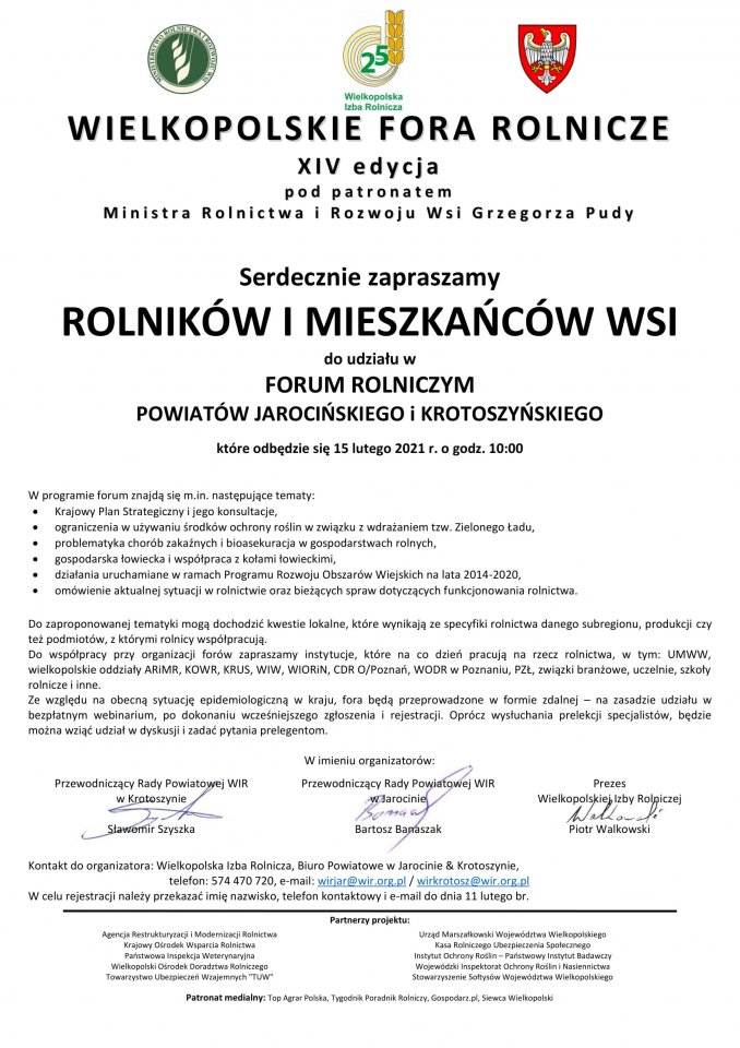 Zaproszenie na forum rolnicze