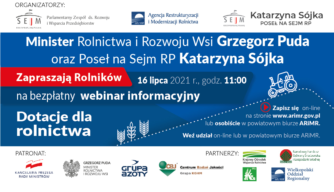 Informacja o webinarium dla rolników 