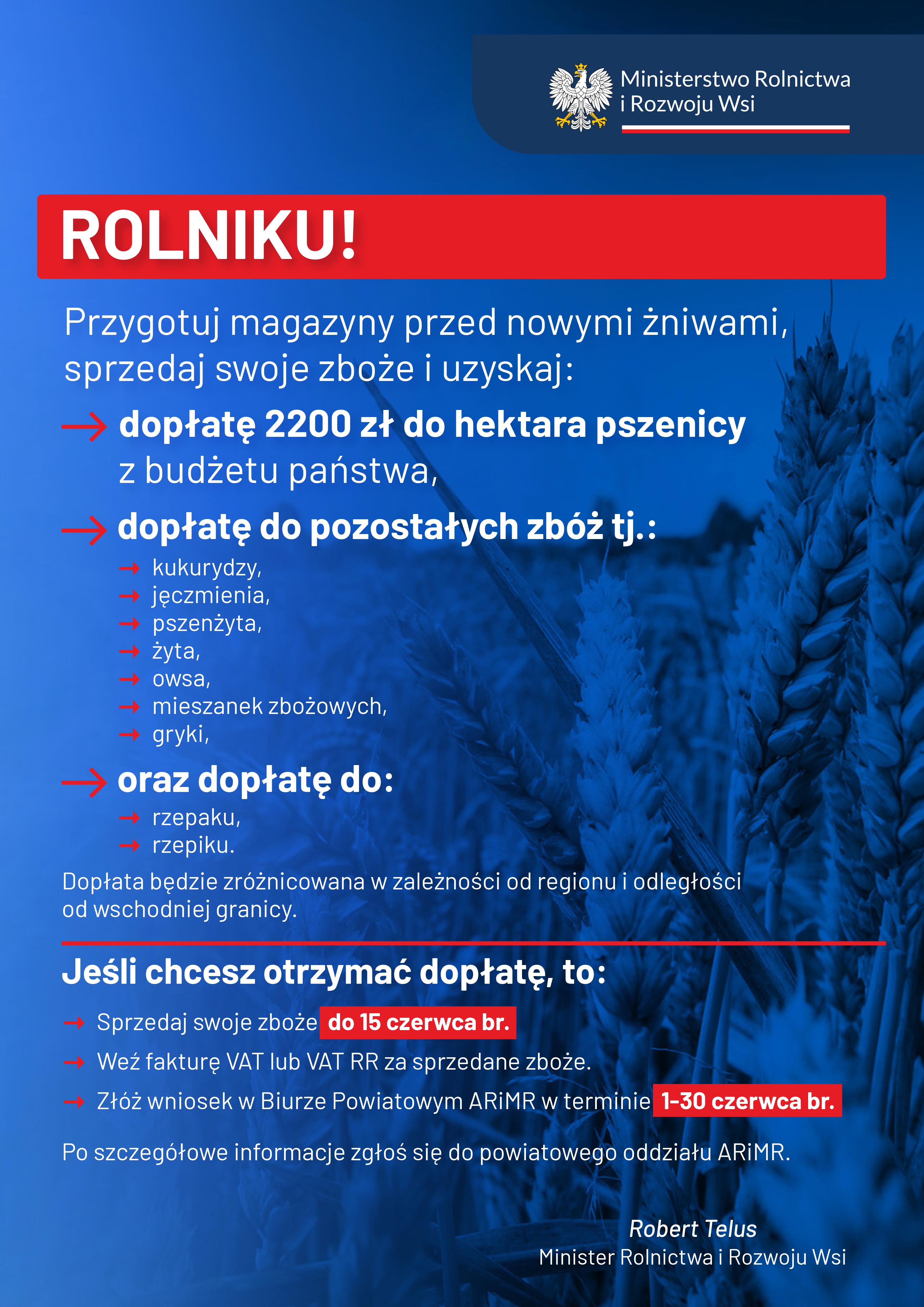 Plakat z informacją jak w treści
