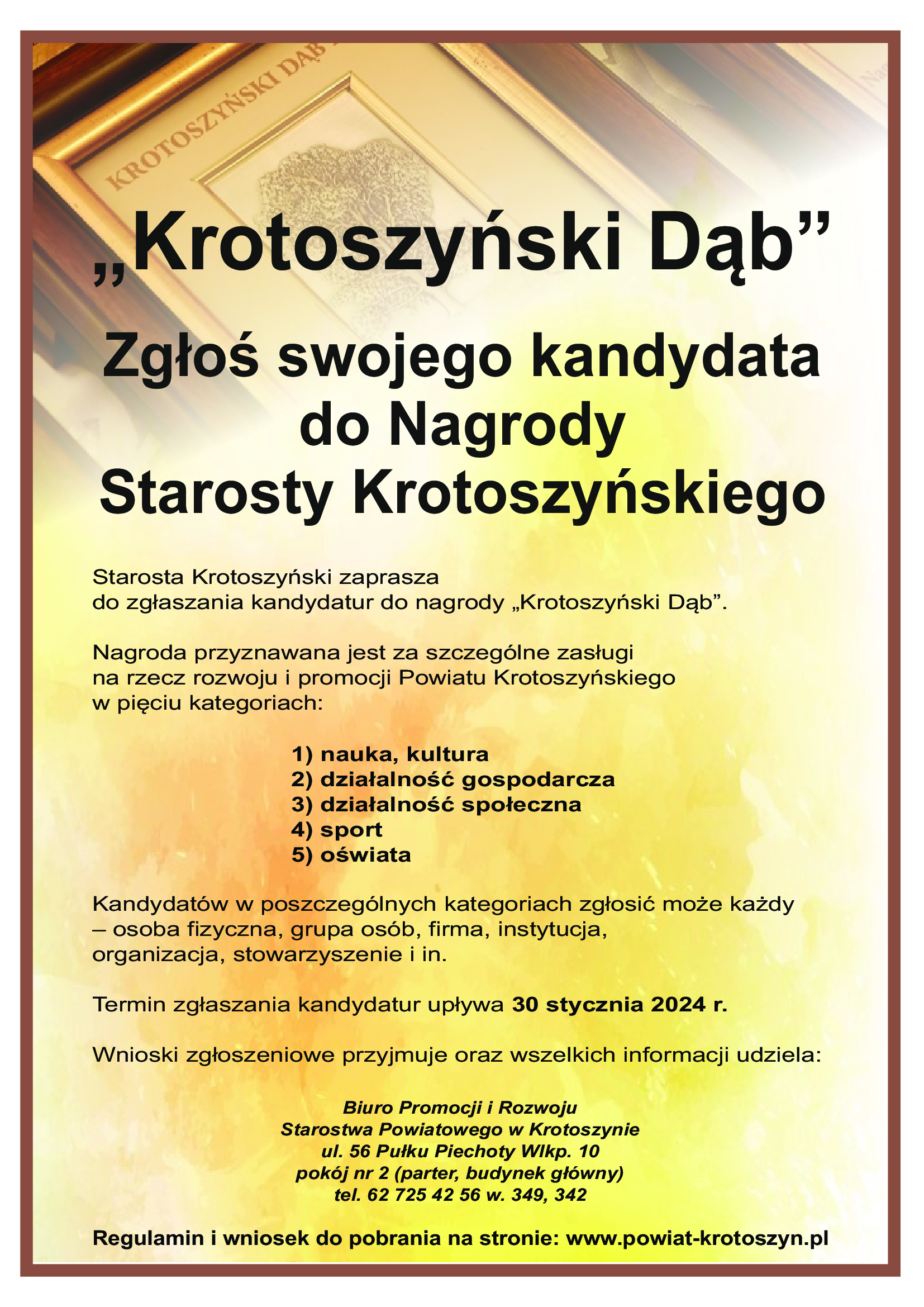 Plakat z informacją jak w treści