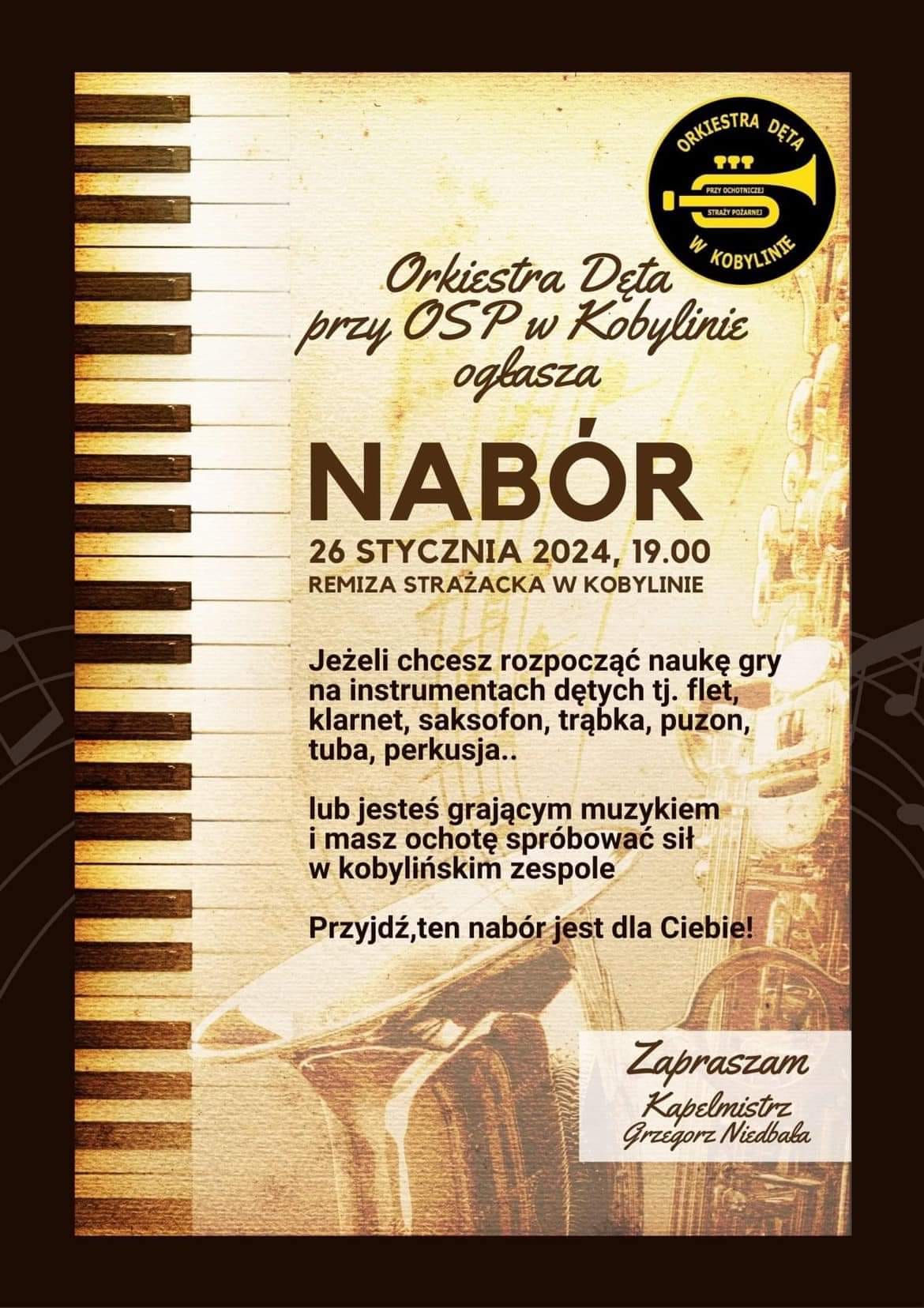 Plakat z informacją jak w treści