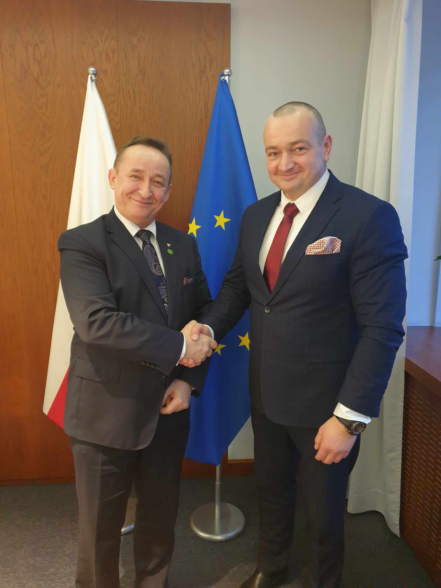 Burmistrz Tomasz Lesiński z wicewojewodą wielkopolskim Jarosławem Maciejewskim