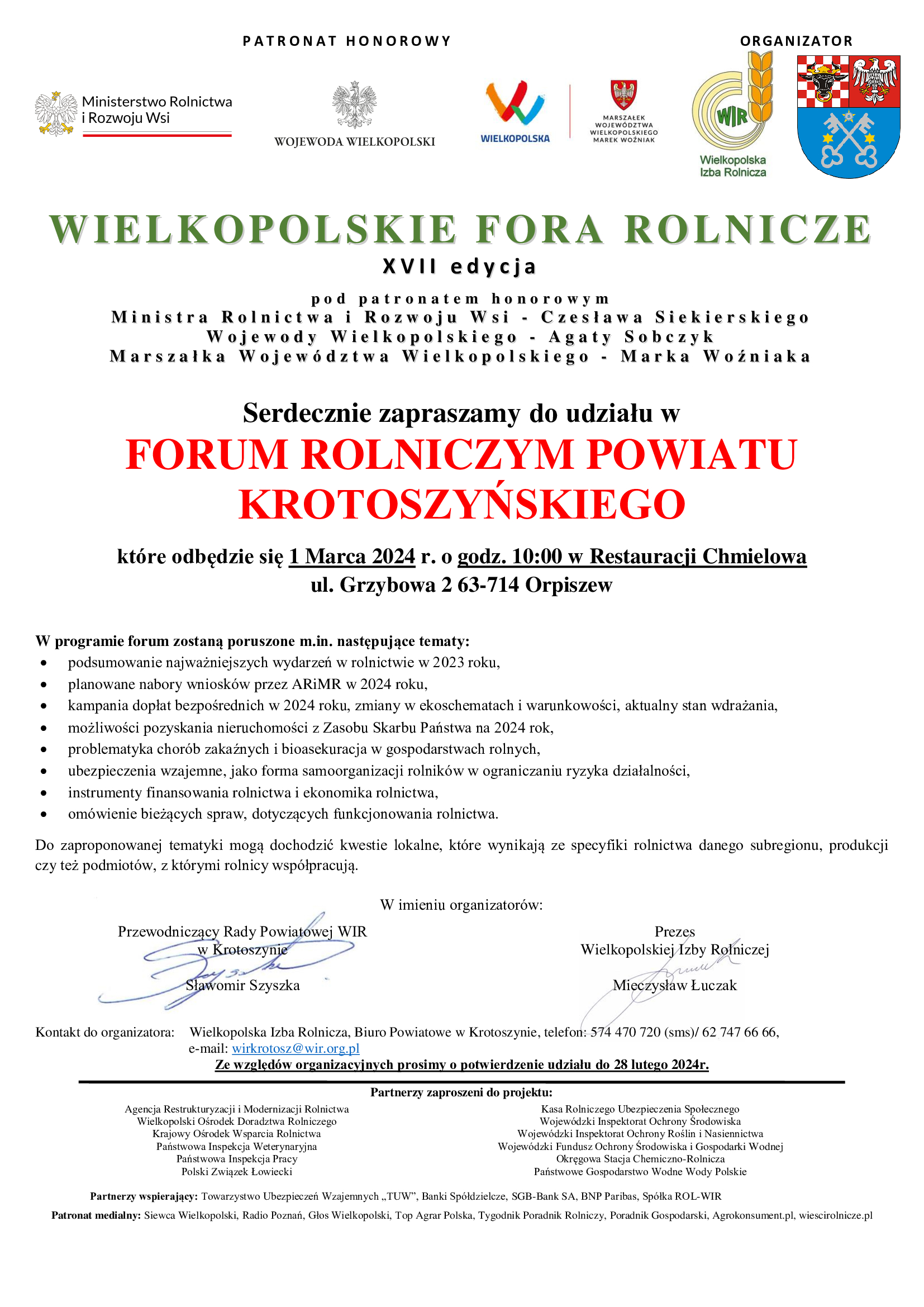 Plakat z informacją jak w treści