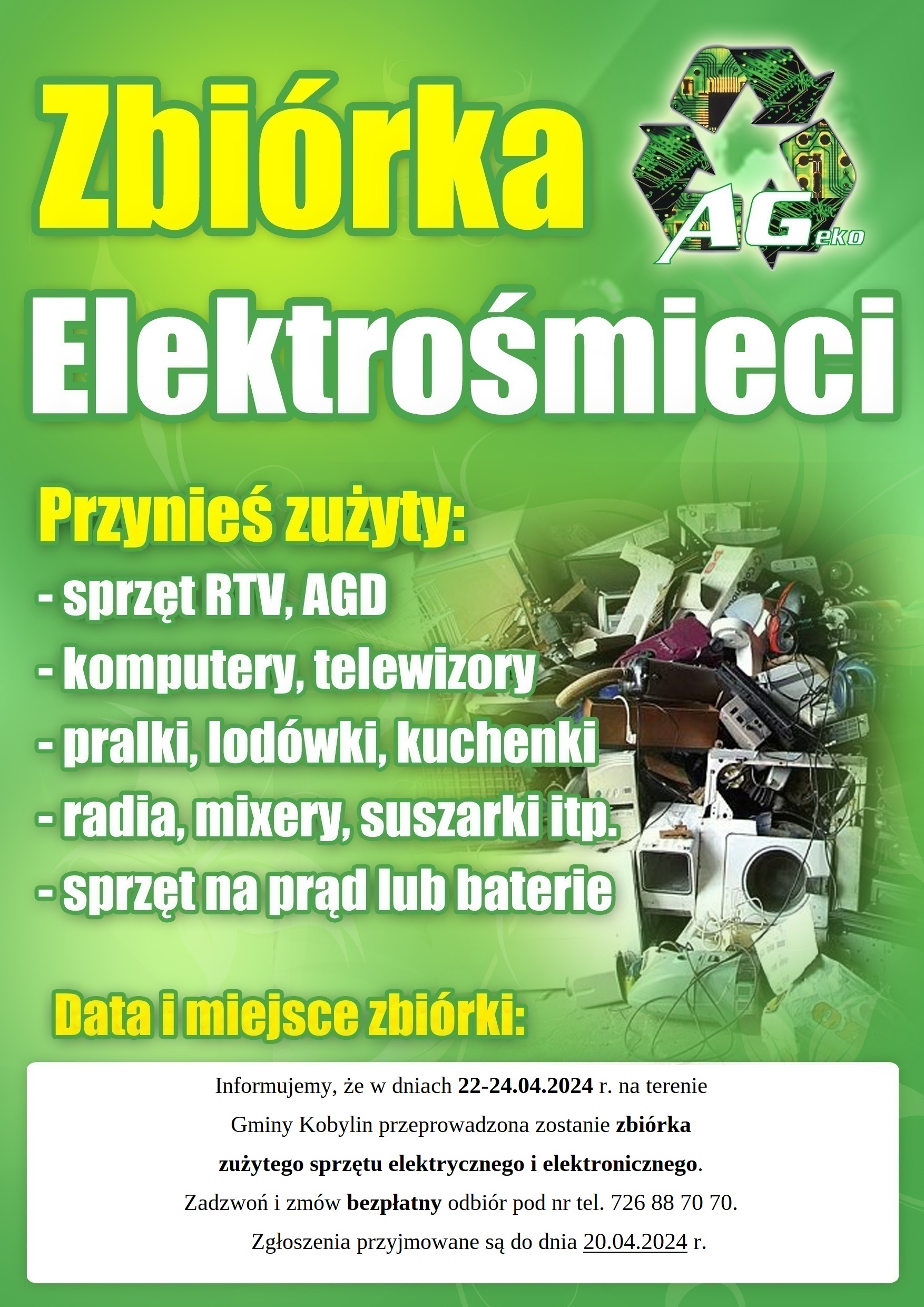 Plakat z informacją jak w treści