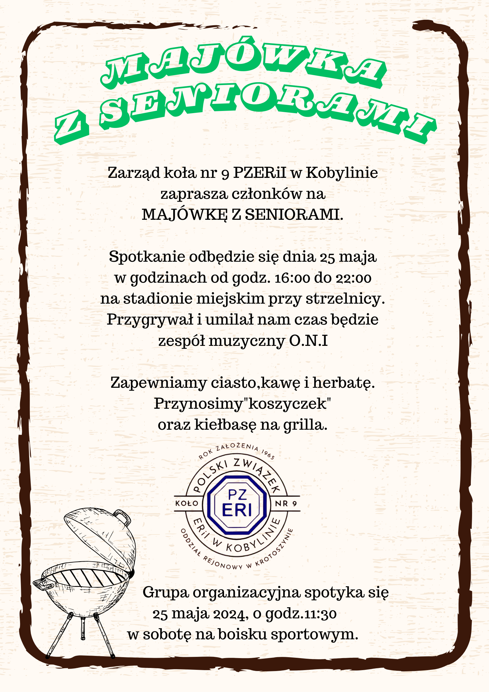Plakat z informacją jak w treści