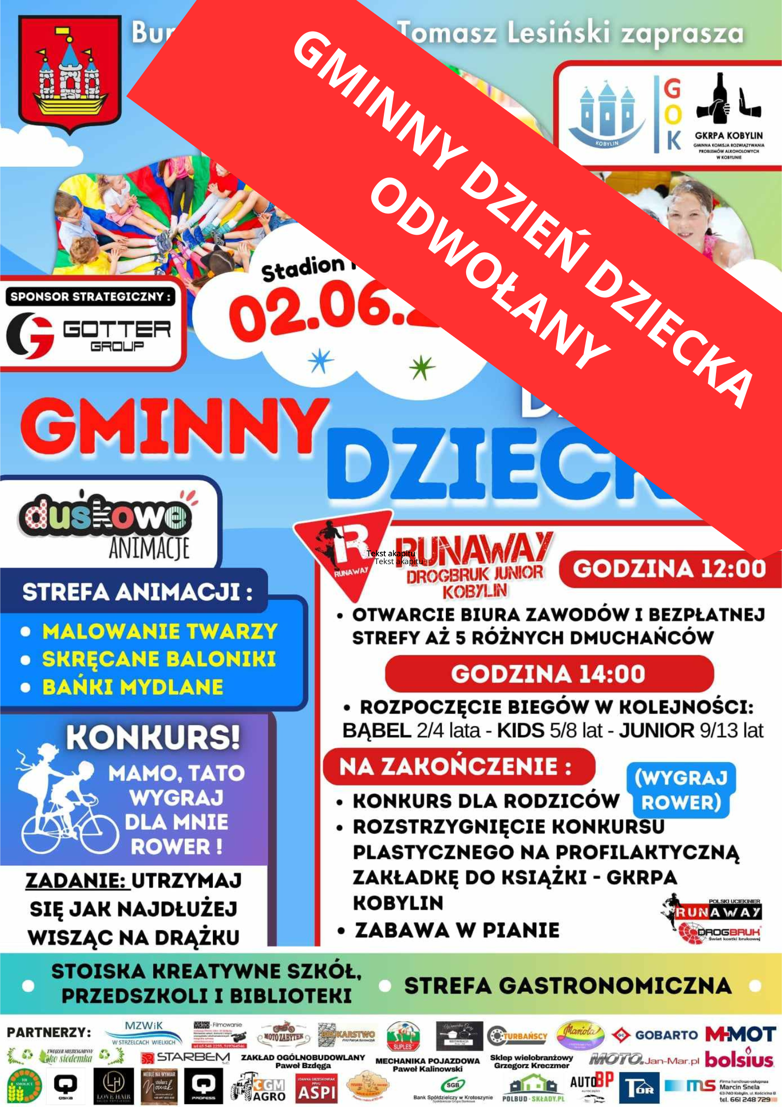 Plakat z informacją jak w treści
