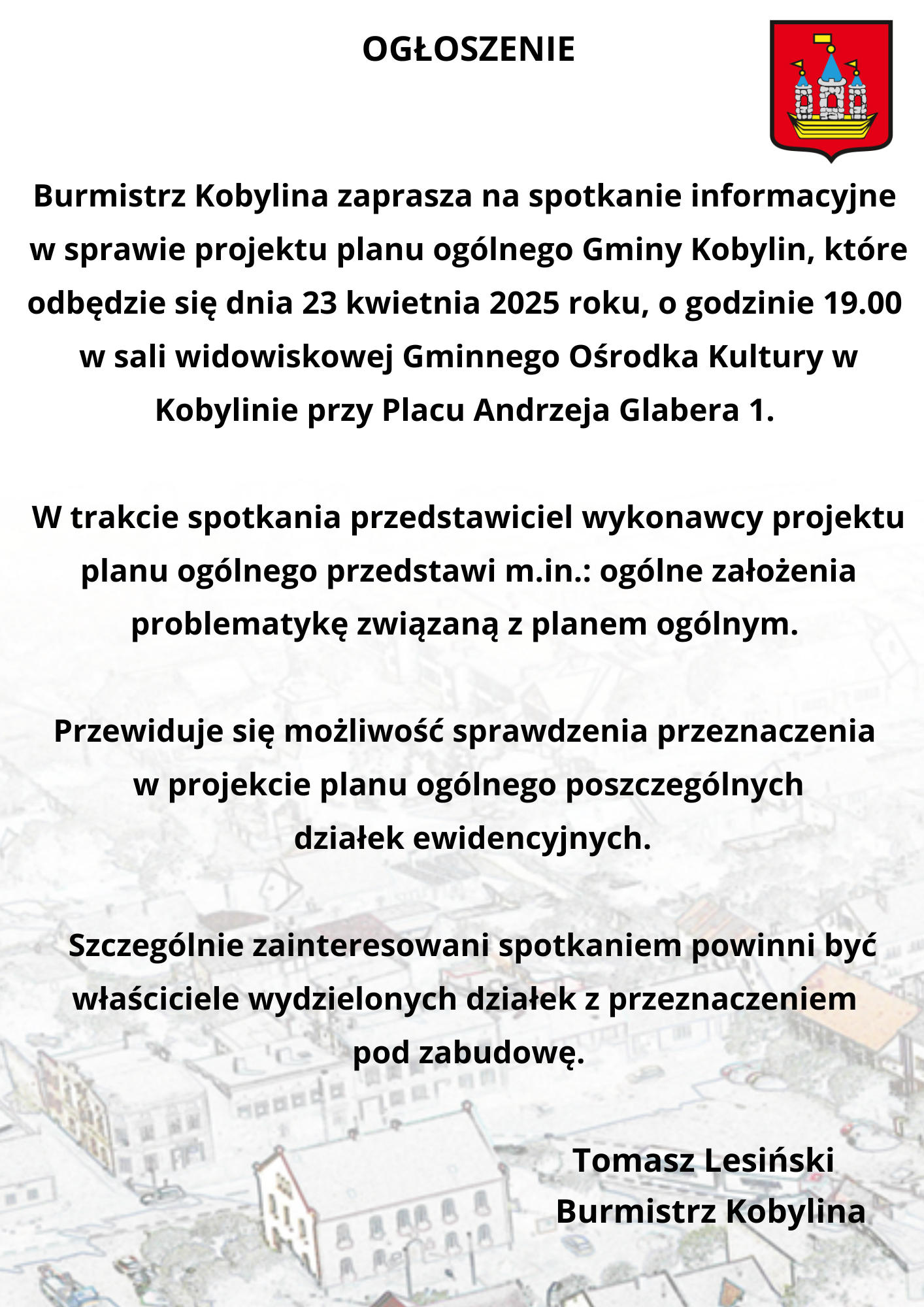 Spotkanie informacyjne w sprawie projektu planu ogólnego Gminy