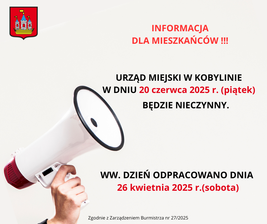 Urząd nieczynny 20.06.2025 r.