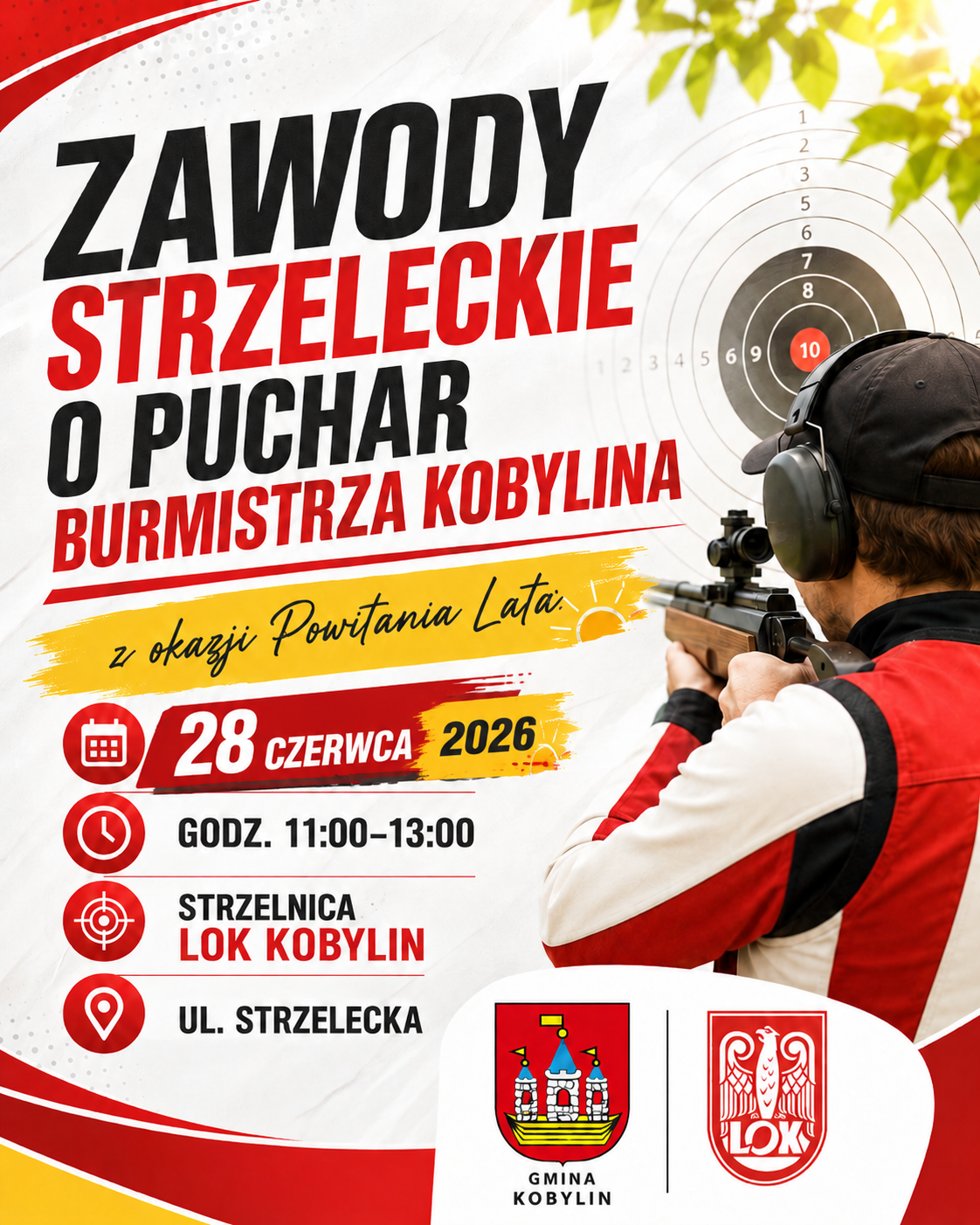 Zawody Strzeleckie o Puchar Burmistrza Kobylina Plakat z informacją